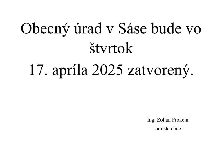 zatvorený obecný úrad 
