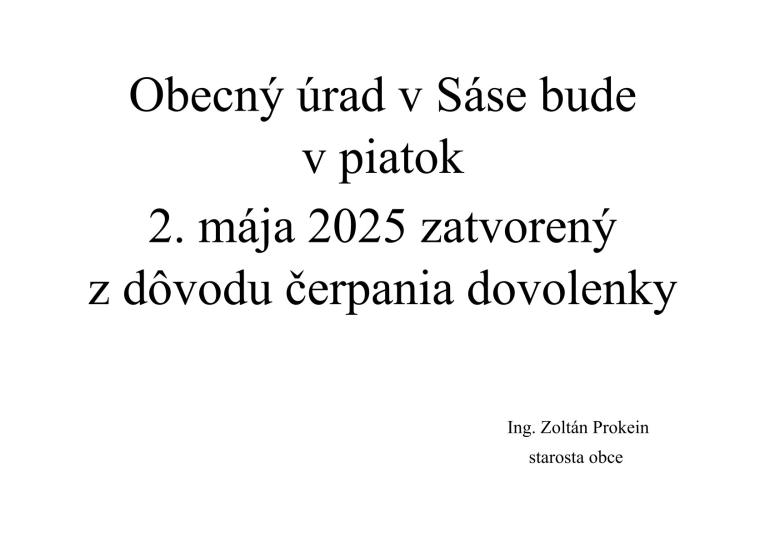 OcÚ zatvorený 